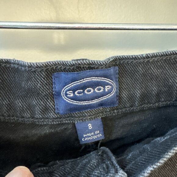 Scoop Women's High Rise Wide Leg Black Jeans. Size 8 Stretch - Picture 3 of 7